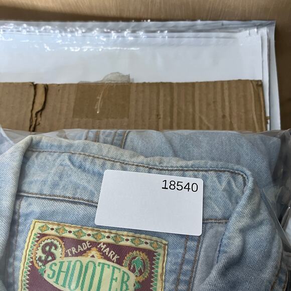 Trade Mark Shooter Western Shirt Mens 2XL Light Wash Denim Embroidered - Picture 9 of 9